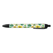 Schattigee zonnebloembij zwarte inkt pen (Bodem)