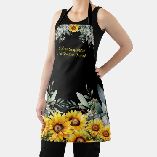 Schattigee zonnebloemen medium all over print Scho Schort (Insitu)