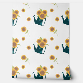 Schattigee Zonnebloemen Watering Can Nursery Behang