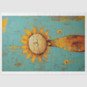 Schattigee Zonnebloempat Genieten van de Zon Schil Tissuepapier (Voorkant)