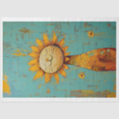 Schattigee Zonnebloempat Genieten van de Zon Schil Tissuepapier (Voorkant)