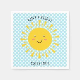 Schattigee zonneschijn Happy Birthday Party Servet