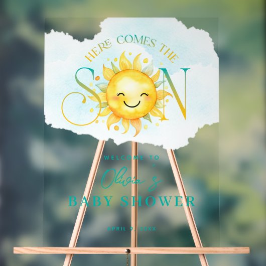 Schattigee zonneschijn Hier komt het Son Baby show Acryl Bord (Neutraal)