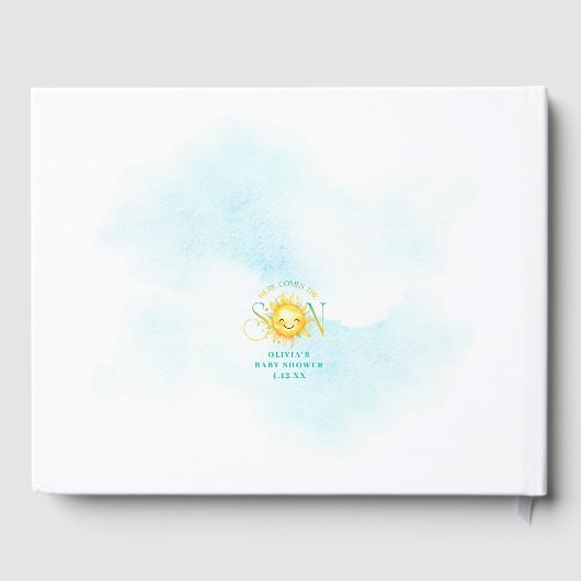 Schattigee zonneschijn Hier komt het Son Baby show Gastenboek (Achterkant)