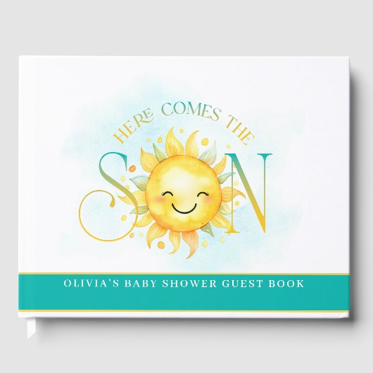 Schattigee zonneschijn Hier komt het Son Baby show Gastenboek (Voorkant)