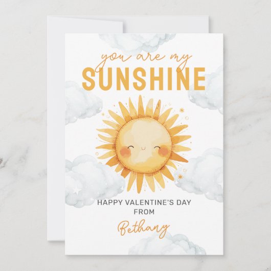 Schattigee Zonneschijn Klaslokaal Kinder Valentijn Feestdagenkaart (Voorkant)