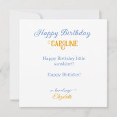 SCHATTIGEE ZONNESCHIJN PERSONAGES VERSIERD VERJAAR KAART (Achterkant)