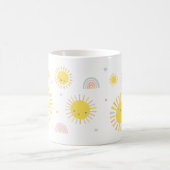 Schattigee Zonneschijn, regenbogen en harten Koffiemok (Center)