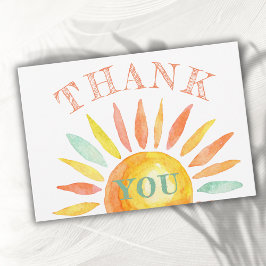 Schattigee zonneschijn Waterverf zon zomer dank u  Bedankkaart