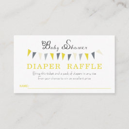 Schattigee zonnige gele elegantie luier loterij informatiekaartje