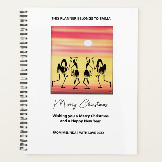 Schattigee zonsondergang, Afrikaanse kunst, Breekd Planner (Voorkant)