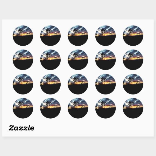 Schattigee zonsondergang planner stickers (Vel)