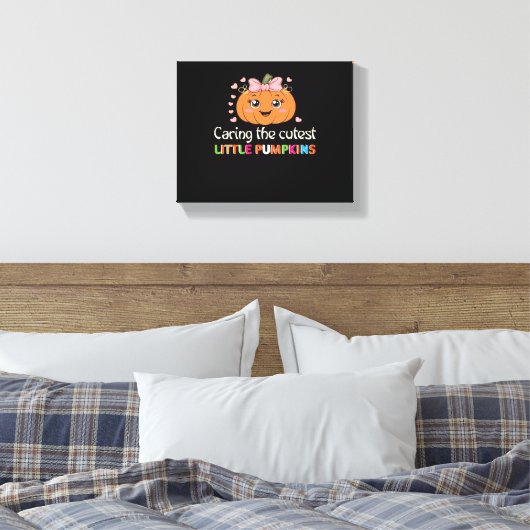 Schattigee zorg voor de Schattigee kleine pompoene Canvas Afdruk (Insitu (Slaapkamer))