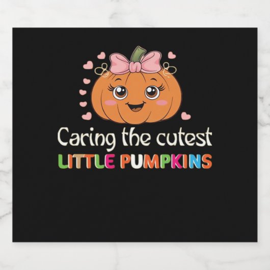 Schattigee zorg voor de Schattigee kleine pompoene Sparkling Wijnetiket (Enkel label)