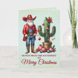Schattigee Zuidwest Dessert Cowboy Christmas Kaart