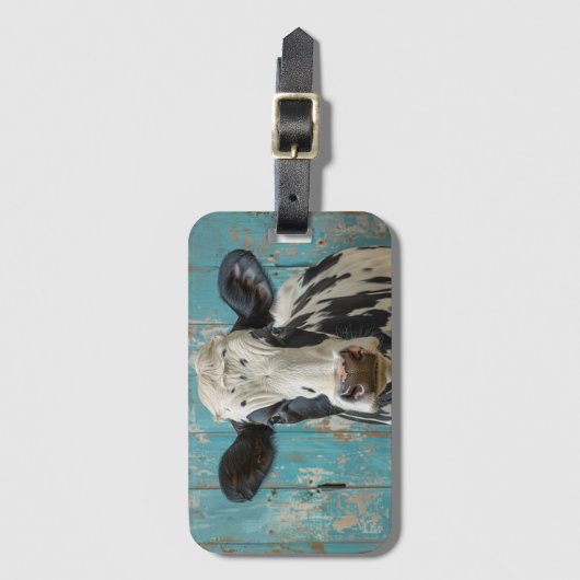 Schattigee Zuivel Koe Boerderij Schilderij Bagagelabel (Voorkant (verticaal))