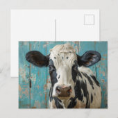Schattigee Zuivel Koe Boerderij Schilderij Briefkaart (Voorkant / Achterkant)