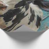 Schattigee Zuivel Koe Boerderij Schilderij Cadeaupapier (Hoek)