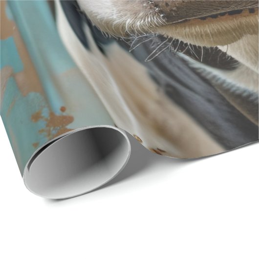 Schattigee Zuivel Koe Boerderij Schilderij Cadeaupapier (Rol Hoek)