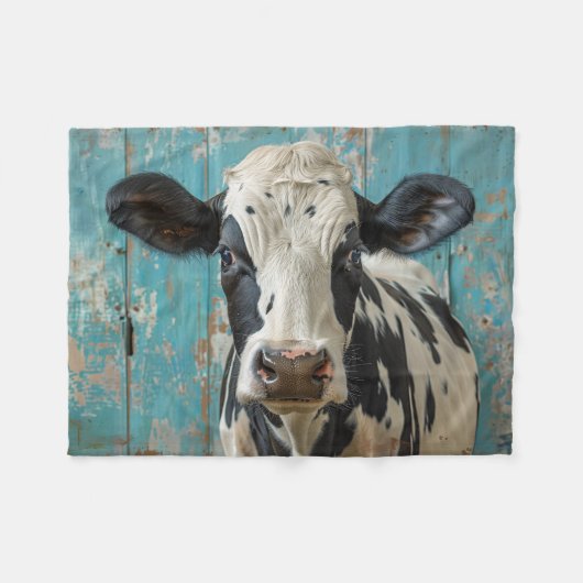 Schattigee Zuivel Koe Boerderij Schilderij Fleece Deken (Voorkant (Horizontaal))