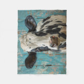 Schattigee Zuivel Koe Boerderij Schilderij Fleece Deken (Voorkant)