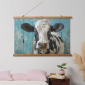 Schattigee Zuivel Koe Boerderij Schilderij Hangend Wandkleed (Slaapkamer)