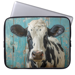 Schattigee Zuivel Koe Boerderij Schilderij Laptop Sleeve