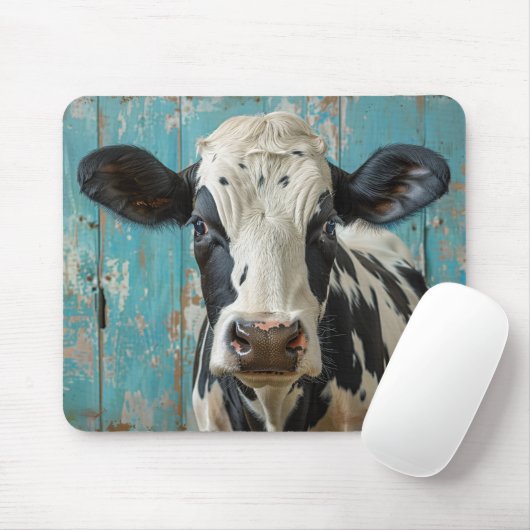 Schattigee Zuivel Koe Boerderij Schilderij Muismat (Met muis)