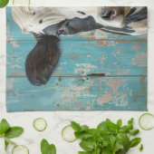 Schattigee Zuivel Koe Boerderij Schilderij Theedoek (Gevouwen)