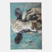 Schattigee Zuivel Koe Boerderij Schilderij Theedoek (Verticaal)