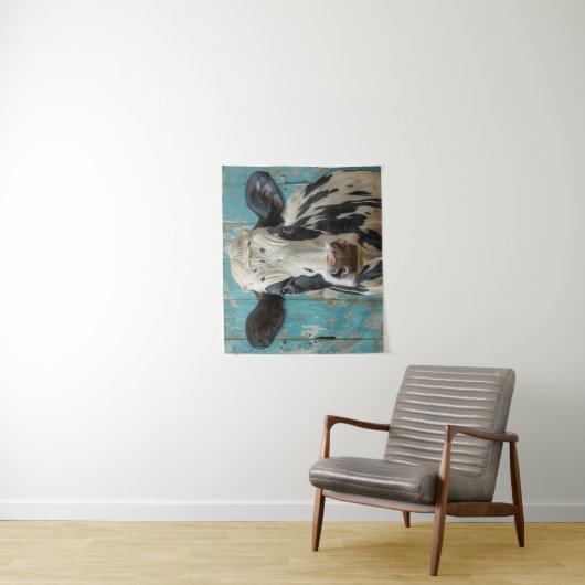 Schattigee Zuivel Koe Boerderij Schilderij Wandkleed (In situ)