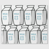 Schattigee zuivel Koe Cartoon Melk Karton Illustra Cadeaupapier (Vlak)