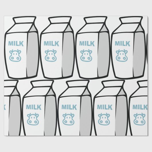 Schattigee zuivel Koe Cartoon Melk Karton Illustra Cadeaupapier (Vlak)