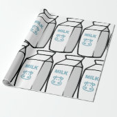 Schattigee zuivel Koe Cartoon Melk Karton Illustra Cadeaupapier (Uitgerold)