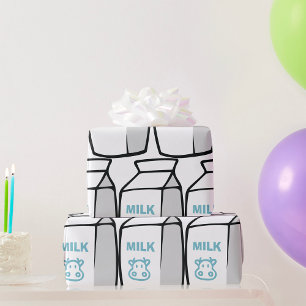 Schattigee zuivel Koe Cartoon Melk Karton Illustra Cadeaupapier