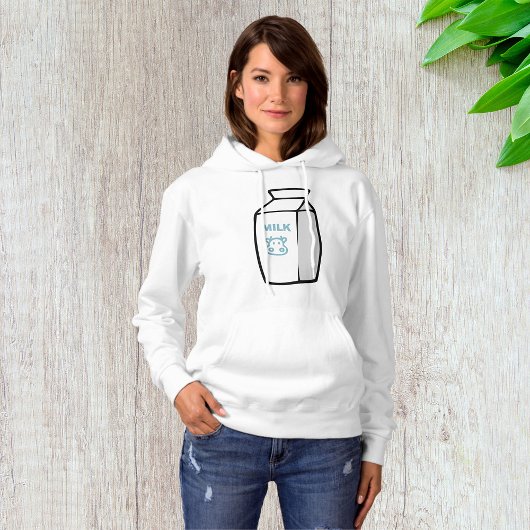 Schattigee zuivel Koe Cartoon Melk Karton Illustra Hoodie