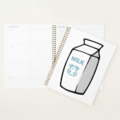 Schattigee zuivel Koe Cartoon Melk Karton Illustra Planner (Display)