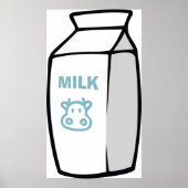 Schattigee zuivel Koe Cartoon Melk Karton Illustra Poster (Voorkant)