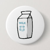Schattigee zuivel Koe Cartoon Melk Karton Illustra Ronde Button 7,6 Cm (Voorkant)