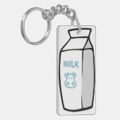 Schattigee zuivel Koe Cartoon Melk Karton Illustra Sleutelhanger (Voorkant Links)