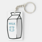 Schattigee zuivel Koe Cartoon Melk Karton Illustra Sleutelhanger (achterkant)
