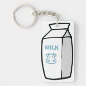 Schattigee zuivel Koe Cartoon Melk Karton Illustra Sleutelhanger (Voorkant)