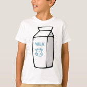 Schattigee zuivel Koe Cartoon Melk Karton Illustra T-shirt (Voorkant)