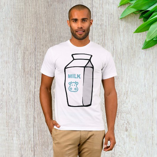 Schattigee zuivel Koe Cartoon Melk Karton Illustra T-shirt