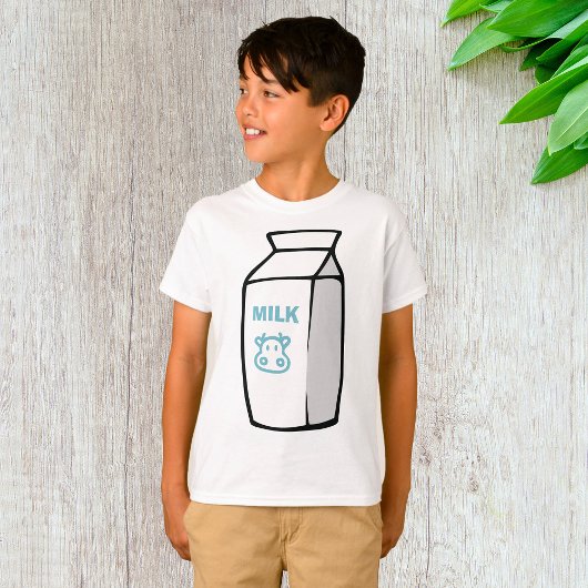 Schattigee zuivel Koe Cartoon Melk Karton Illustra T-shirt