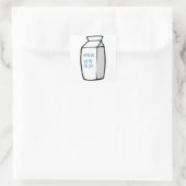 Schattigee zuivel Koe Cartoon Melk Karton Illustra Vierkante Sticker (Tas)