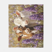 Schattigee zuivel Koe Kalveren Lupine Flowers Fleece Deken (Voorkant)