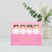 Schattigee Zwaan Ballerina Verjaardagsfeest Uitnod Kaart (Staand voorkant)