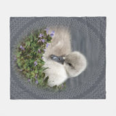 Schattigee zwaan & kabelgebreide patroondeken fleece deken (Voorkant (Horizontaal))