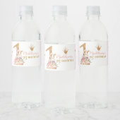 Schattigee Zwaan Prinses 1e Verjaardag Waterfles Etiket (Flessen)